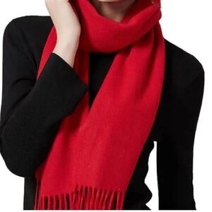 Red Fringe Scarf